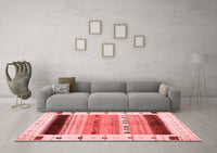 Machine Washable Solid Red Modern Rug, wshcon1606red