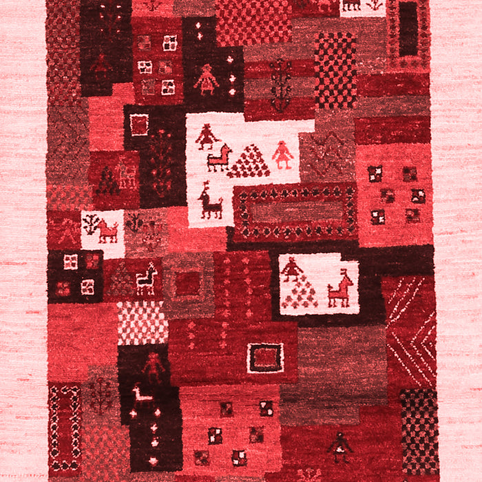 Abstract Red Contemporary Area Rugs