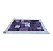 Sideview of Machine Washable Abstract Blue Contemporary Rug, wshcon1607blu