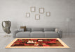 Machine Washable Abstract Orange Contemporary Area Rugs in a Living Room, wshcon1607org