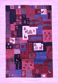 Abstract Purple Contemporary Rug, con1607pur