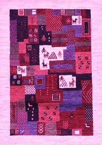 Abstract Pink Contemporary Rug, con1607pnk