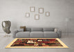 Machine Washable Abstract Brown Contemporary Rug in a Living Room,, wshcon1607brn