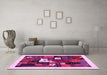 Machine Washable Abstract Pink Contemporary Rug in a Living Room, wshcon1607pnk