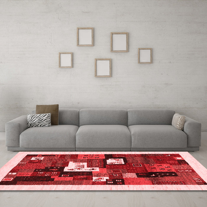 Contemporary Red Washable Rugs