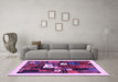 Machine Washable Abstract Purple Contemporary Area Rugs in a Living Room, wshcon1607pur