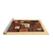 Sideview of Machine Washable Abstract Brown Contemporary Rug, wshcon1607brn