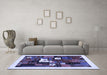 Machine Washable Abstract Blue Contemporary Rug in a Living Room, wshcon1607blu