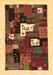 Machine Washable Abstract Brown Contemporary Rug, wshcon1607brn