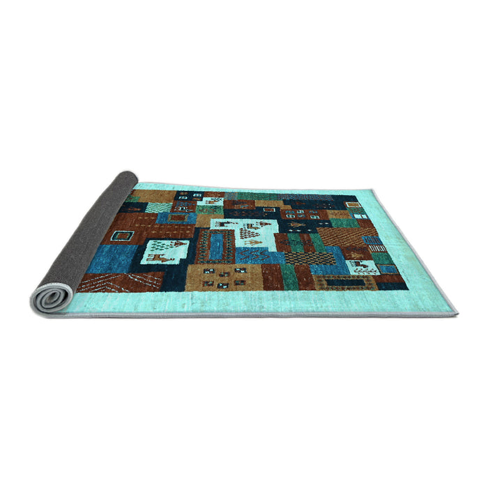 Sideview of Abstract Light Blue Contemporary Rug, con1607lblu