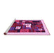 Sideview of Machine Washable Abstract Pink Contemporary Rug, wshcon1607pnk