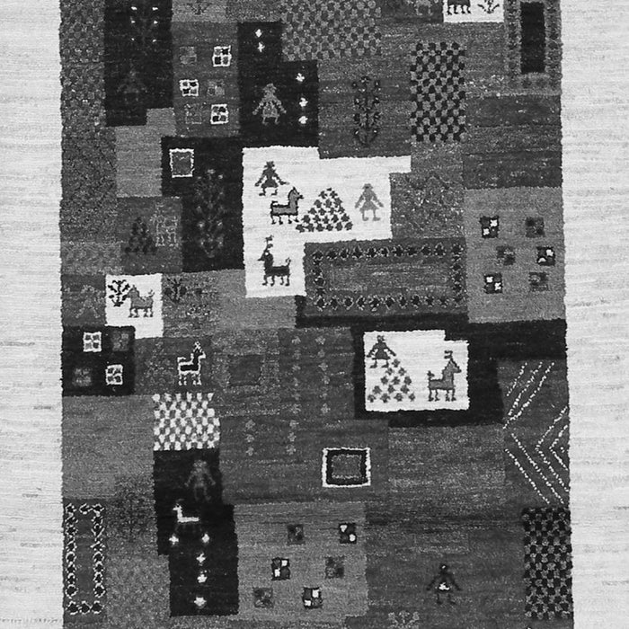 Abstract Gray Contemporary Rug, con1607gry