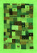 Serging Thickness of Machine Washable Abstract Green Contemporary Area Rugs, wshcon1608grn