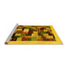 Sideview of Machine Washable Abstract Yellow Contemporary Rug, wshcon1608yw