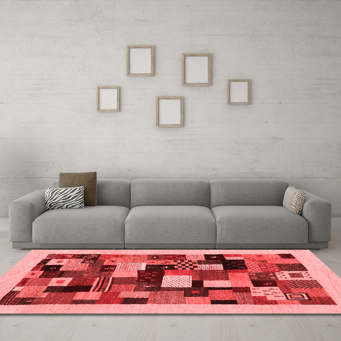 Contemporary Red Washable Rugs