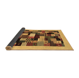Sideview of Abstract Brown Contemporary Rug, con1608brn