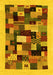 Machine Washable Abstract Yellow Contemporary Rug, wshcon1608yw