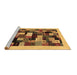 Sideview of Machine Washable Abstract Brown Contemporary Rug, wshcon1608brn