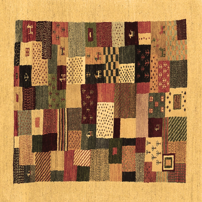 Square Abstract Brown Contemporary Rug, con1608brn