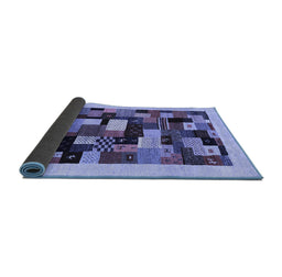 Sideview of Abstract Blue Contemporary Rug, con1608blu