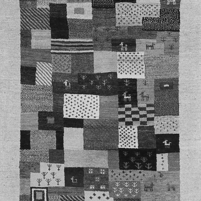 Serging Thickness of Machine Washable Abstract Gray Contemporary Rug, wshcon1608gry