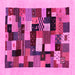 Square Abstract Pink Contemporary Rug, con1608pnk