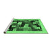 Sideview of Machine Washable Abstract Emerald Green Contemporary Area Rugs, wshcon1608emgrn