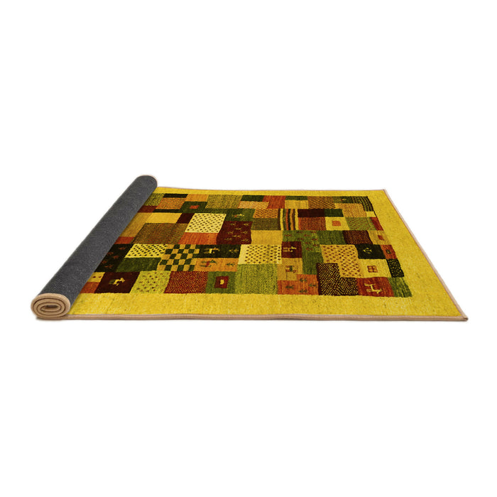 Sideview of Abstract Yellow Contemporary Rug, con1608yw