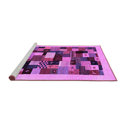 Sideview of Machine Washable Abstract Purple Contemporary Area Rugs, wshcon1608pur