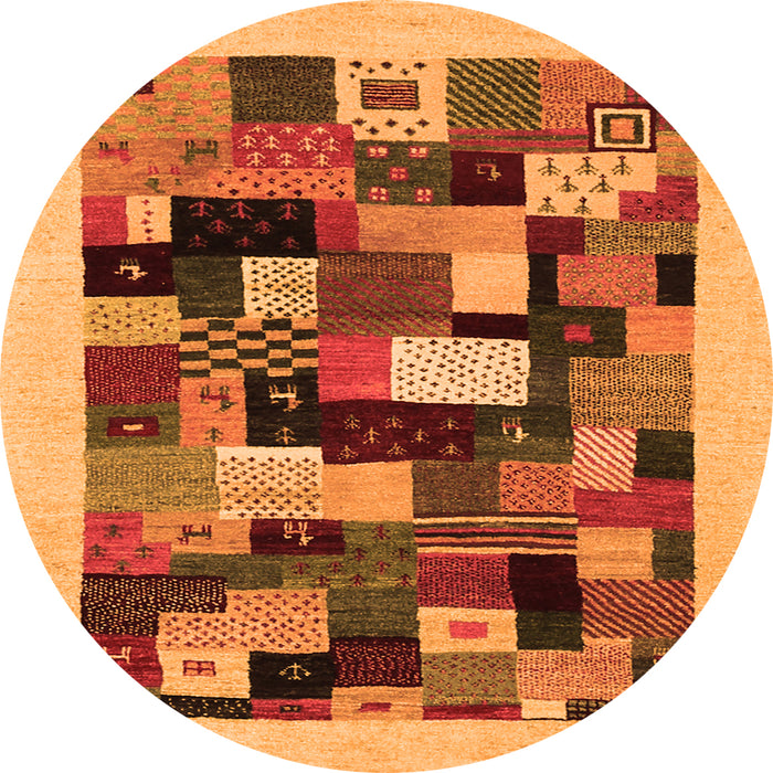 Square Abstract Orange Contemporary Rug, con1608org