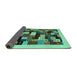 Sideview of Abstract Turquoise Contemporary Rug, con1608turq