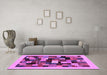 Machine Washable Abstract Purple Contemporary Area Rugs in a Living Room, wshcon1608pur