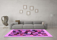 Machine Washable Abstract Purple Contemporary Rug, wshcon1608pur