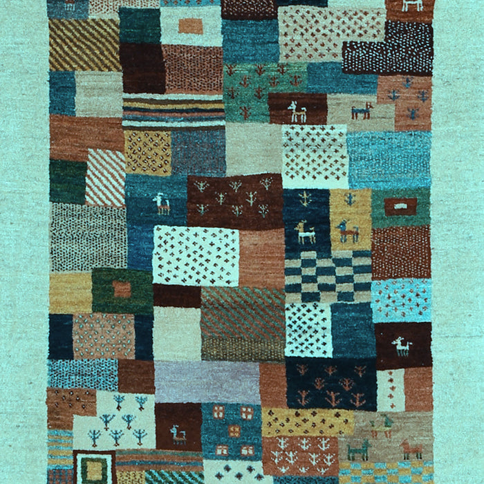 Abstract Light Blue Contemporary Rug, con1608lblu