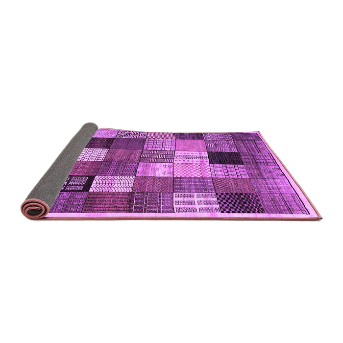 Sideview of Checkered Purple Modern Rug, con1609pur