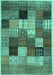 Machine Washable Checkered Turquoise Modern Area Rugs, wshcon1609turq