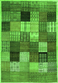 Checkered Green Modern Rug, con1609grn