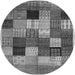 Square Checkered Gray Modern Rug, con1609gry