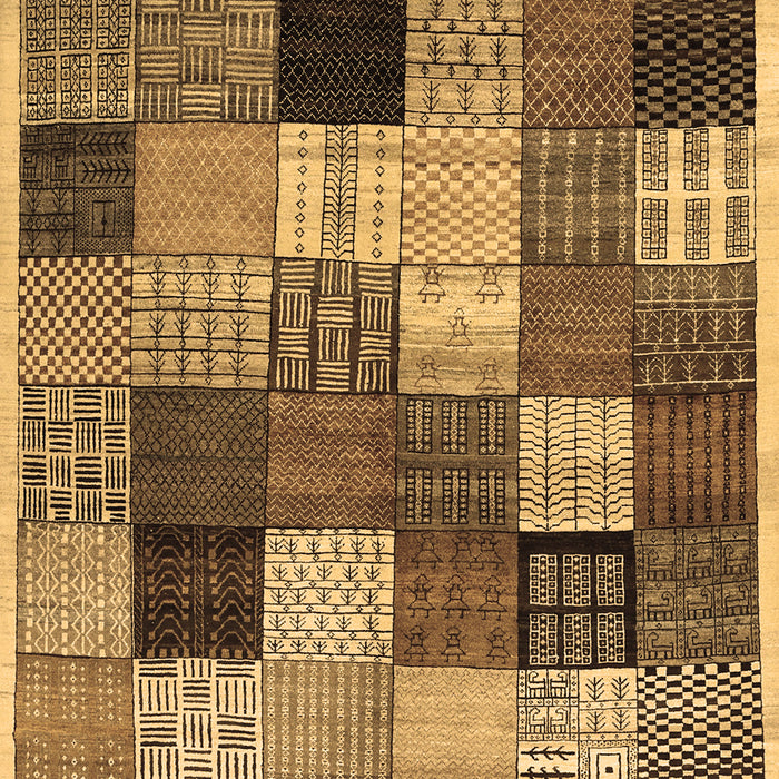Checkered Brown Modern Rug, con1609brn