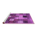 Sideview of Machine Washable Checkered Purple Modern Area Rugs, wshcon1609pur