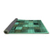 Sideview of Checkered Turquoise Modern Rug, con1609turq