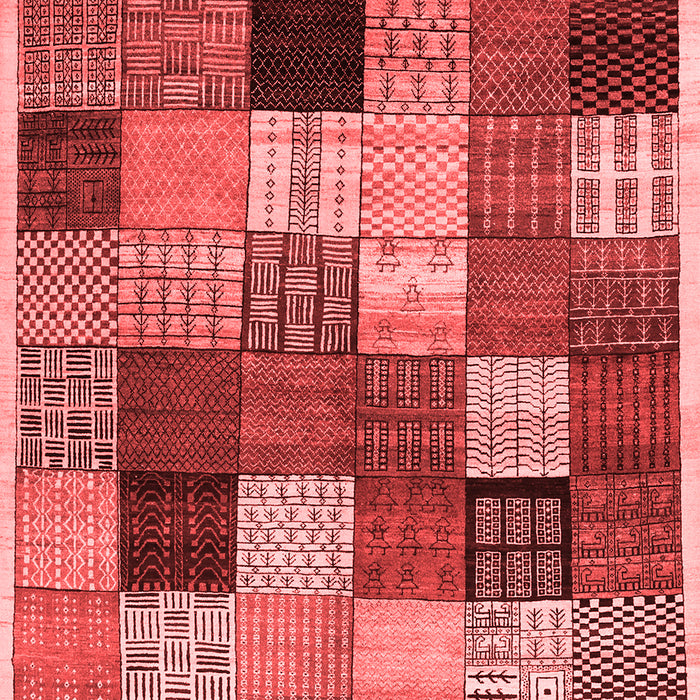 Machine Washable Checkered Red Modern Rug, wshcon1609red