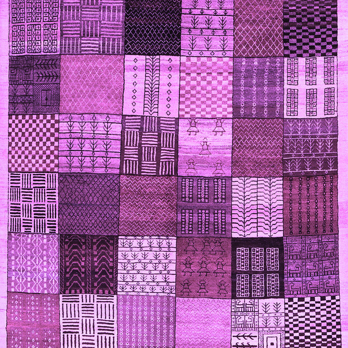 Checkered Purple Modern Rug, con1609pur