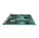 Sideview of Machine Washable Checkered Light Blue Modern Rug, wshcon1609lblu