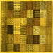 Square Checkered Yellow Modern Rug, con1609yw