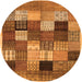 Square Checkered Orange Modern Rug, con1609org