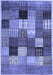 Machine Washable Checkered Blue Modern Rug, wshcon1609blu