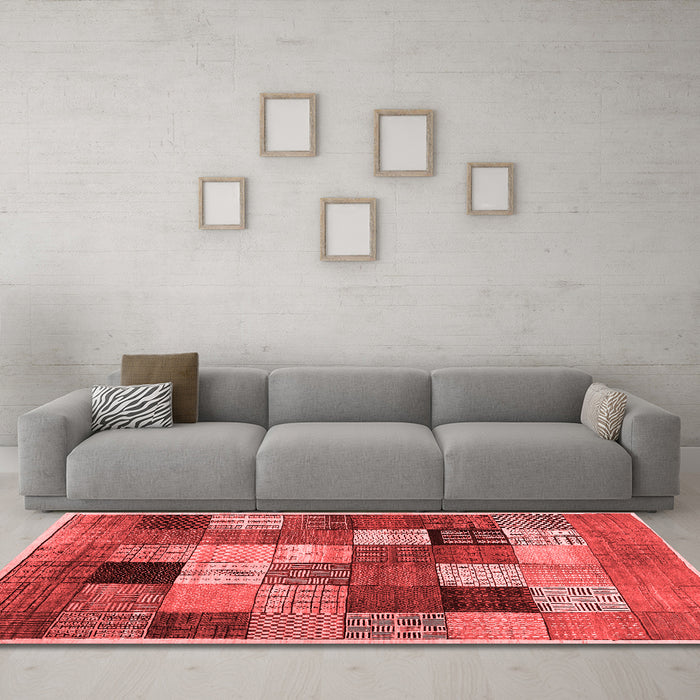 Modern Red Washable Rugs