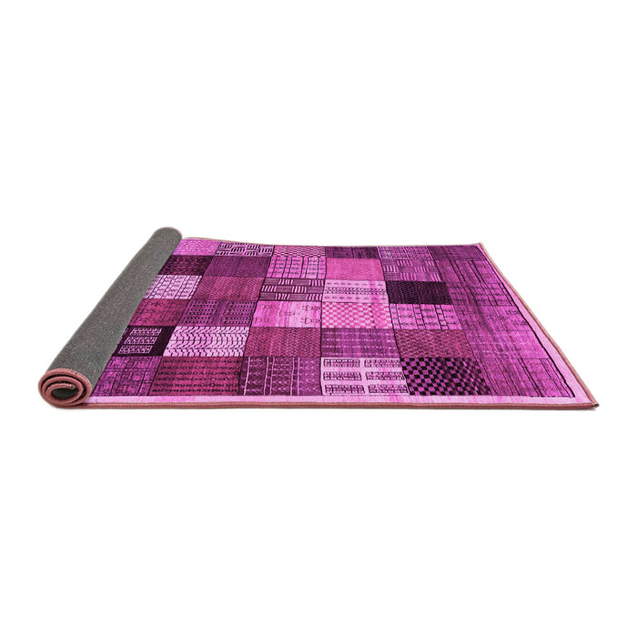 Sideview of Checkered Pink Modern Rug, con1609pnk