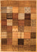 Serging Thickness of Machine Washable Checkered Orange Modern Area Rugs, wshcon1609org